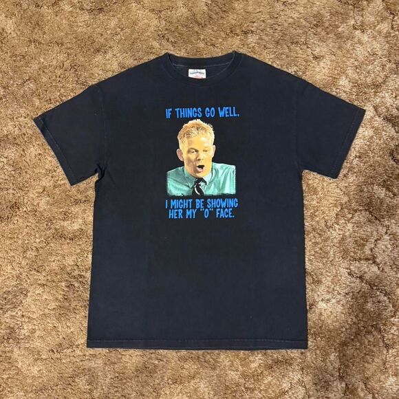 Vintage Office Space 2004 Movie Promo "O Face" T-Shirt Black Medium - Picture 1 of 5